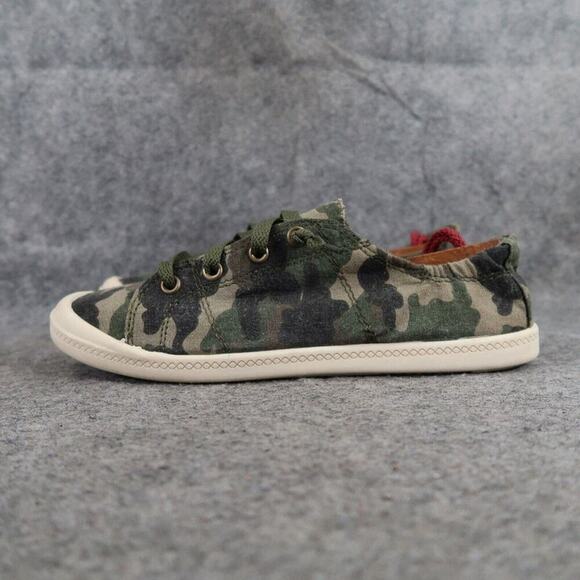 Time and Tru Shoes Womens 7 Casual Sneakers Slip On Flats Camo Stretch Green - Picture 4 of 13